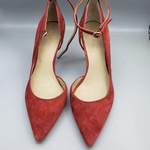 Ann Taylor D'Orsay Suede Pumps with Ankle Strap